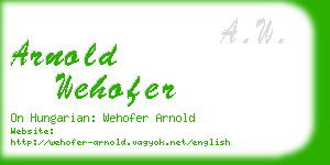 arnold wehofer business card
